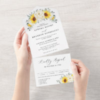 Casamento de Sunflower Ivory Peony Floral Eucalypt