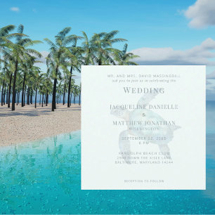 Casamento de Tartaruga Marinha Tropical Quadrada