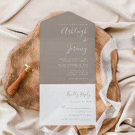 Casamento de Taupe Mínimo de Script Moderno