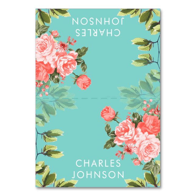 Casamento de Teal e Coral Flower | Cartões (Frente)