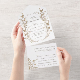 Casamento de terra da Silhouette Wreath de Tan & W