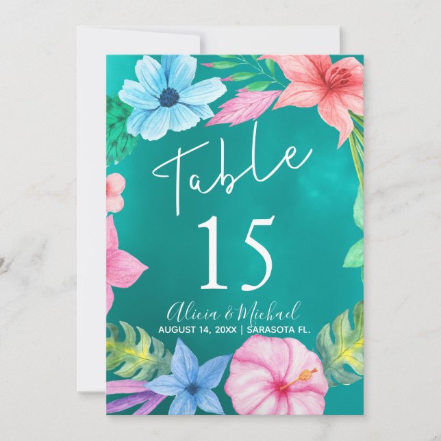 Casamento de terra floral tropical do Oceano luau (Frente)