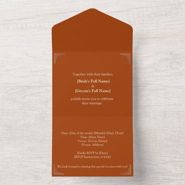 Casamento de Terracotta Elegante - Personalize com (Interno)