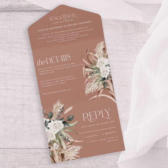 casamento de terracotta rustic pampas eucalyptus (Criador carregado)