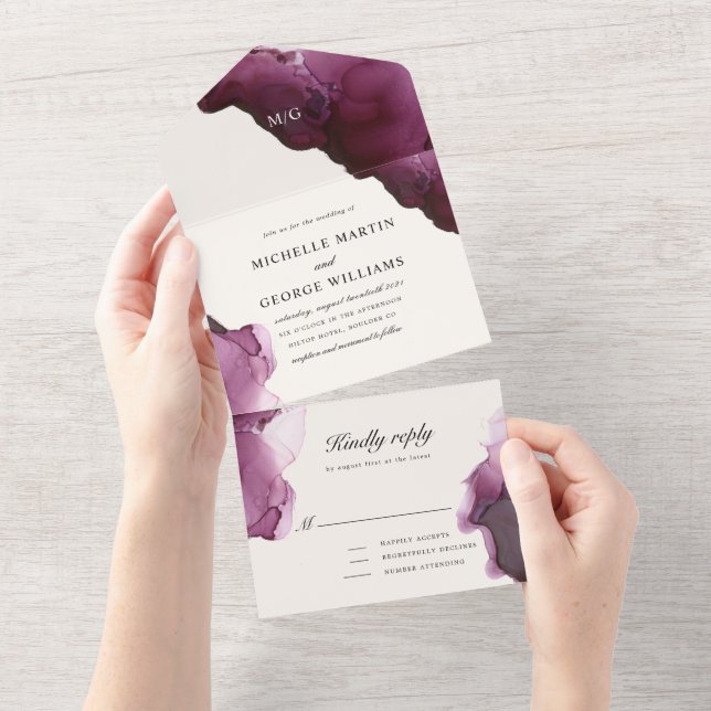 Casamento de Textura de Tinta Álcool Burgundy (Tearaway)