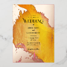 Casamento de Textura Rosa e Laranja Vibrante
