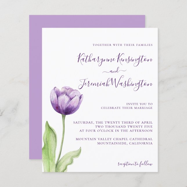 Casamento de Tulpas Roxas Lavandas Mínimas do ORÇA (Frente/Verso)