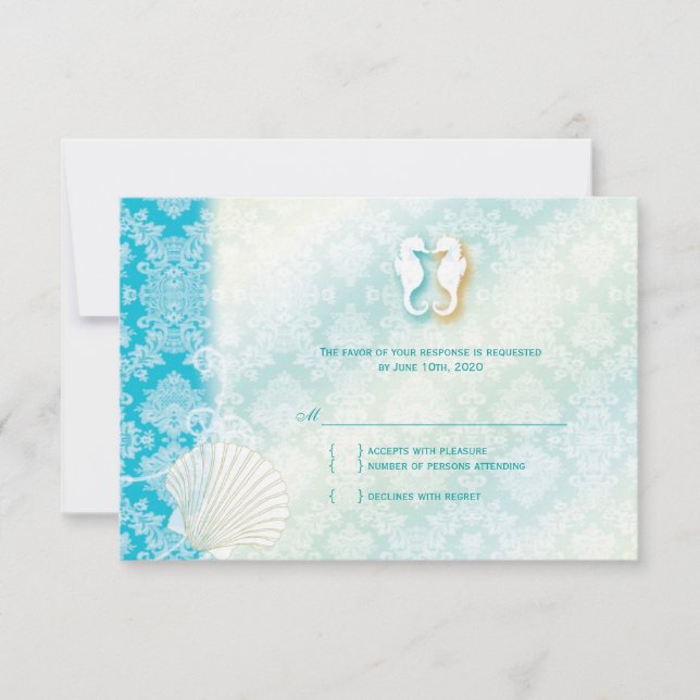 Casamento de Turquoise do Cavalo de Praia RSVP (Frente)