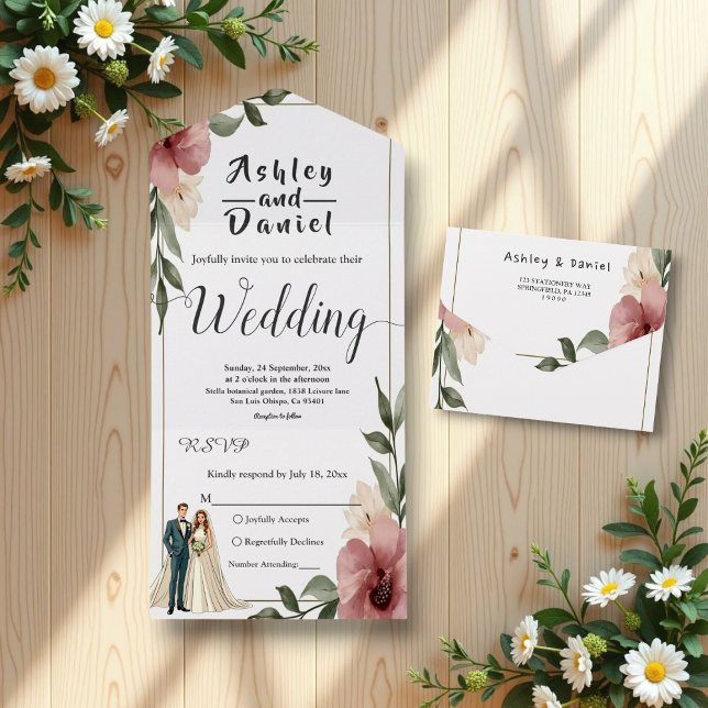 Casamento de Verão com Casal Floral Rustic Waterco (Criador carregado)