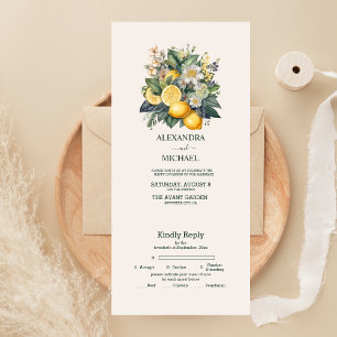 Casamento de Verão com Citrinos em Aquarela Vintag