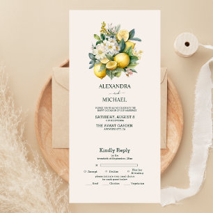 Casamento de Verão com Citrinos em Aquarela Vintag