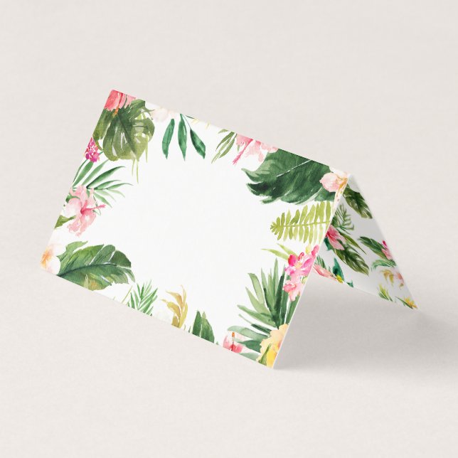 Casamento de Verão com Moldura Tropical Watercolor (Frente)