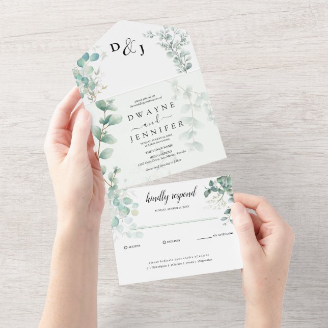 Casamento de Verão com Verde de Eucalipto Boho (Aba destacável)