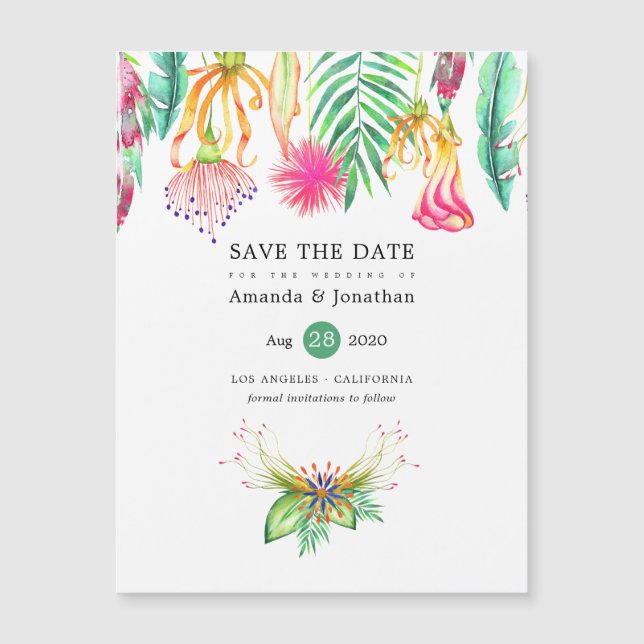 Casamento de Verão Floral Tropical na Praia Salve  (Frente)