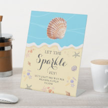 Casamento de Verão Minimalista Oceano Azul Brilho