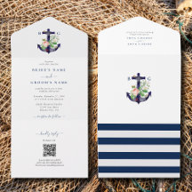 Casamento de Verão Náutico Floral de Âncora Botâni
