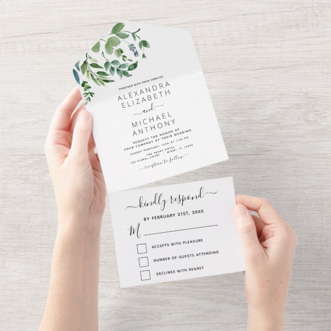 Casamento de Verde Botânico de Orçamento (Aba destacável)