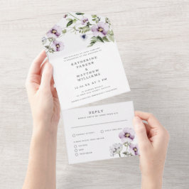 Casamento De Vidraça Floral Violet Pansy