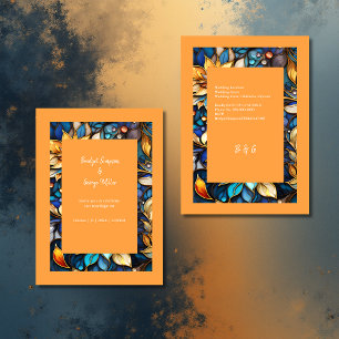 Casamento de Vidro Dourado e Azul