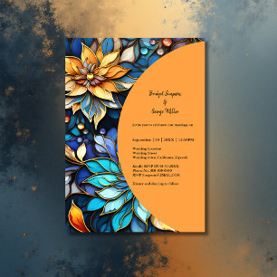 Casamento de Vidro Dourado e Azul
