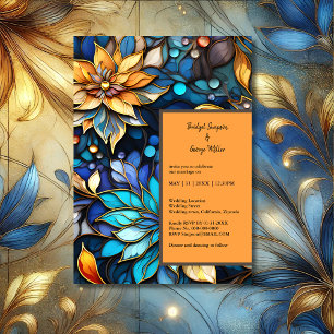Casamento de Vidro Dourado e Azul