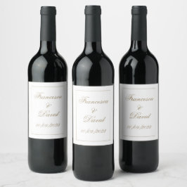 Casamento de vinho com rótulos brancos simples