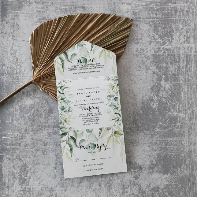 Casamento de Watercolor Eucalyptus Greenery (Criador carregado)