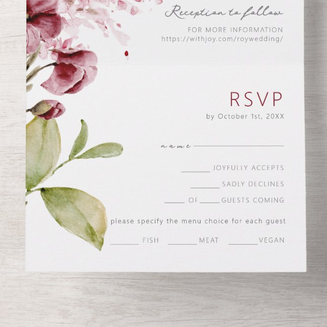 Casamento de Watercolor Wildflower (Inside Bottom)