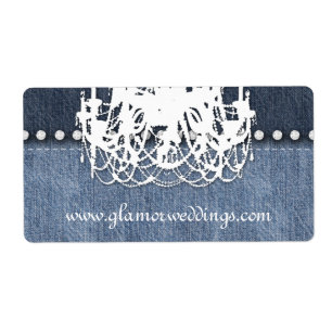 Casamento Denim Chandelier Etiquetas Jeans Joias