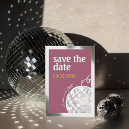 Casamento Disco Cor-de-Rosa, Roxo e Prata - Save t