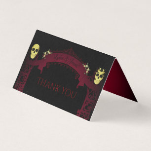 Casamento do Arch Gótico Trellis e Skulls Obrigado