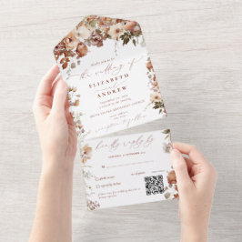 Casamento do Código QR das Flores do Jardim Rustic
