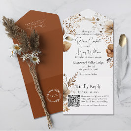 Casamento do Código QR de outono de outono da Boêm