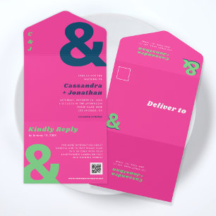 Casamento do Código QR do Ampersand do Groovy Bold