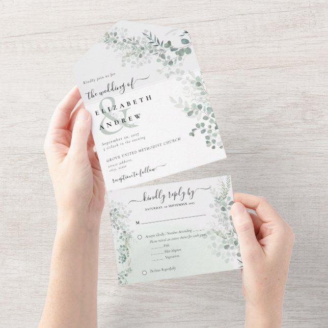 Casamento do Código QR do Elegante Eucalyptus Bota (Tearaway)