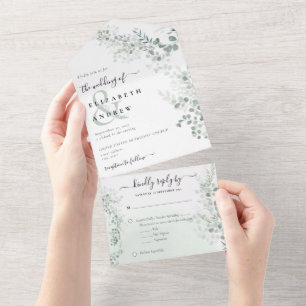 Casamento do Código QR do Elegante Eucalyptus Bota