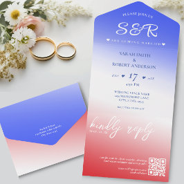 Casamento do Código QR do Ombre Vermelho Branco e