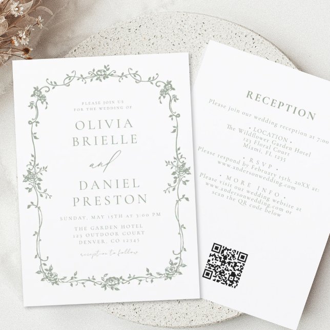 Casamento do Código QR Verde Francês Verde (Criador carregado)