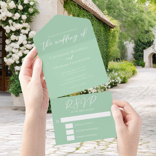 Casamento do Jardim Branco Chic Mint Green (Criador carregado)