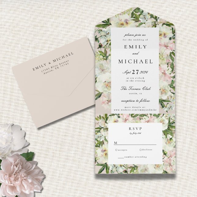 Casamento do Jardim de Pedônia de Blush Branco Ele (Criador carregado)