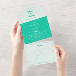 Casamento do Modern Bold Emerald Mint Green Retro