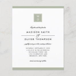 Casamento do Monograma Verde do Elegante Elegante 