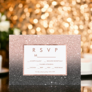 Casamento do ombre RSVP do brilho do ouro do rosa