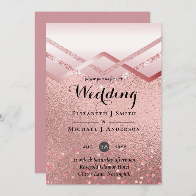 Casamento do Orçamento da Tendência Dourada Modern (Frente/Verso)