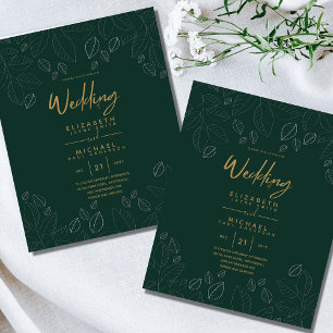 Casamento do Orçamento Verde de Ouro Moderno Pavão