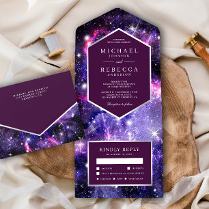 Casamento do Universo do Espaço Sideral Roxo