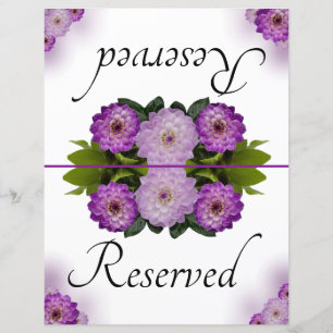 Casamento dobrável Reservado Dahlia Purple Floral