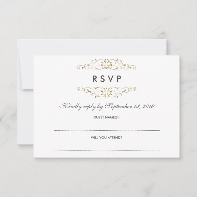 Casamento Dourado Anterior RSVP (Frente)