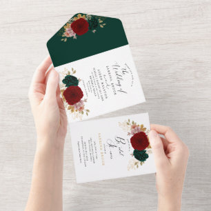 Casamento Dourado Autumnal de Burgundy Emerald Gre