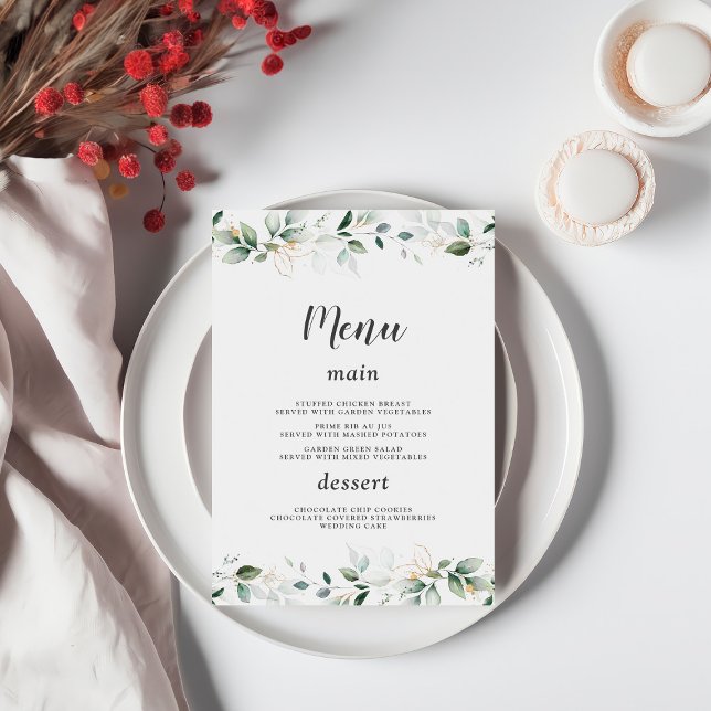 Casamento Dourado Charm Watercolor Airy Greenery (Criador carregado)